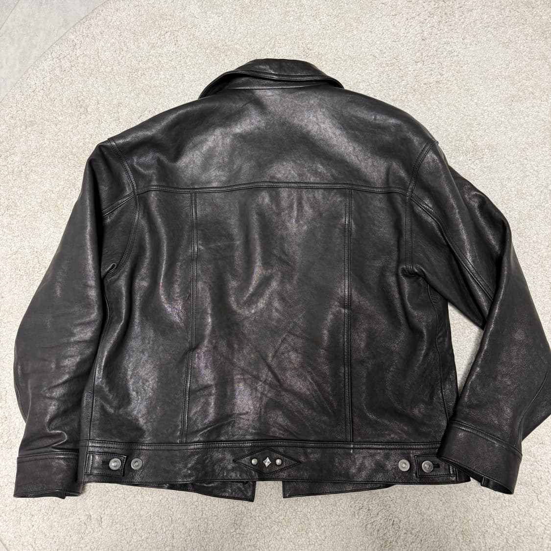 도프제이슨 프리미엄 베지터블 스터드 트러커 가죽자켓 XL 상품이미지6