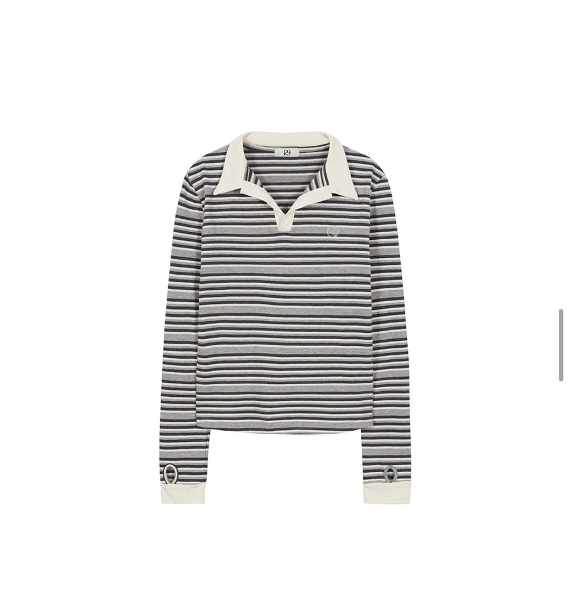 일리고 헨리넥 스트라이프 티 (차콜 그레이) 상품이미지1