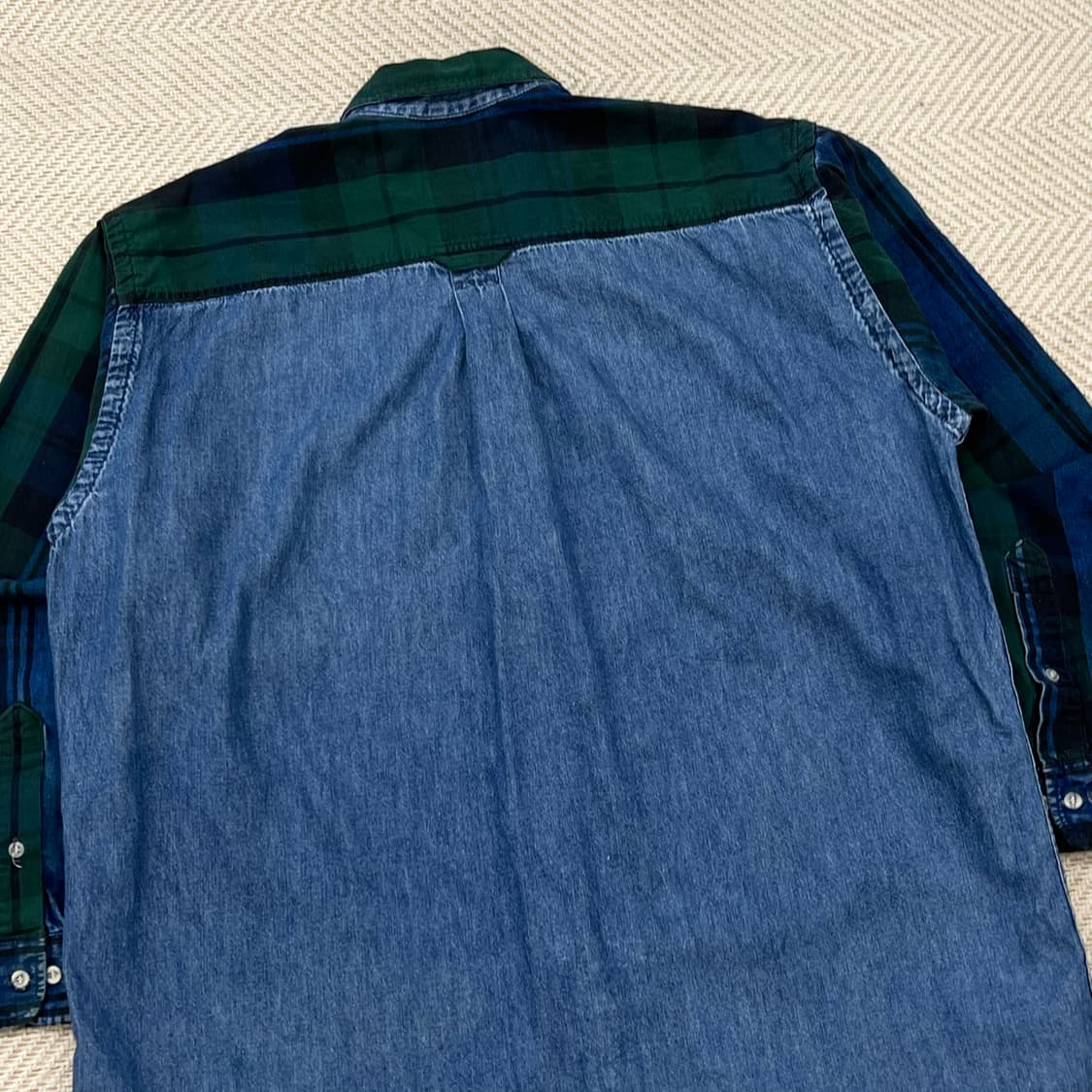 캐나디안 아웃도어 체크 배색 데님 셔츠 r3350 상품이미지5