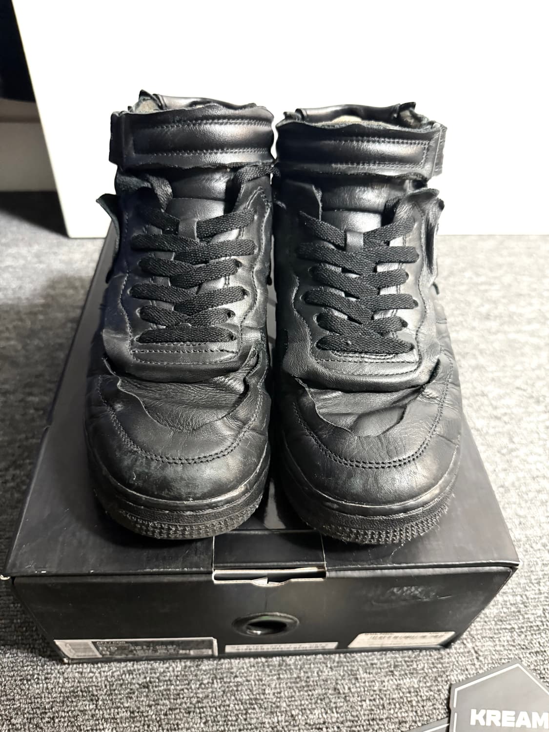 나이키X꼼데가르송 옴므 플러스 에어포스 미드 블랙 245 / 풀박,크림 상품이미지3