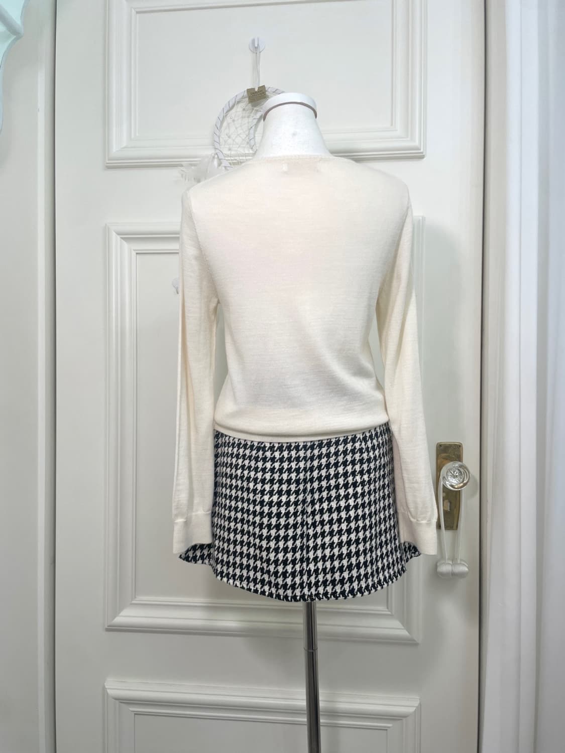 ivory black check tweed button point min 상품이미지7