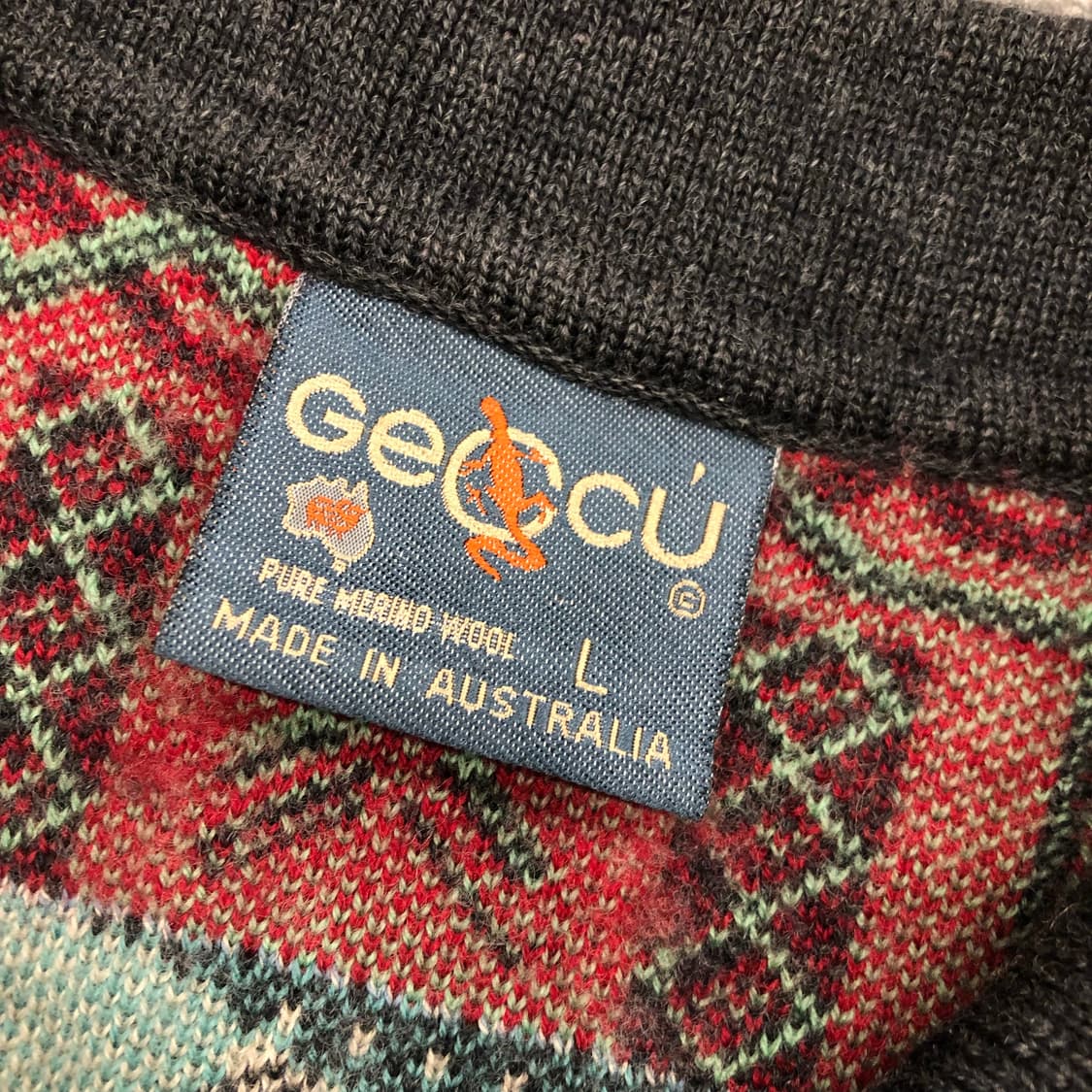 게오쿠 반집업 울 패턴 니트 상품이미지5