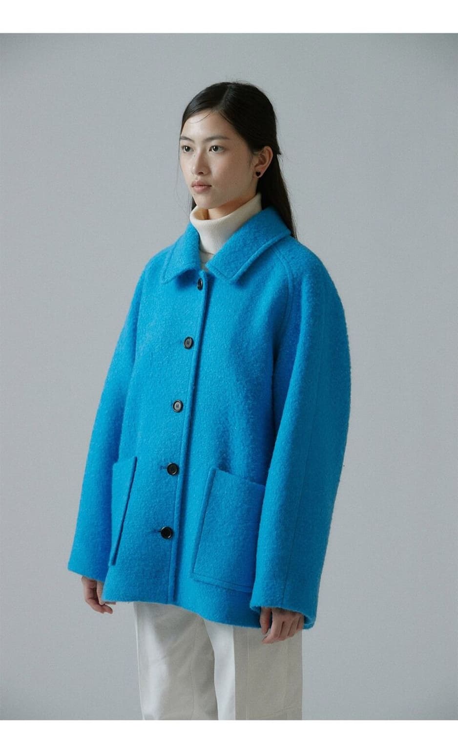 스프링크로커스 부클 레글런 하프 코트 (블루) 상품이미지6