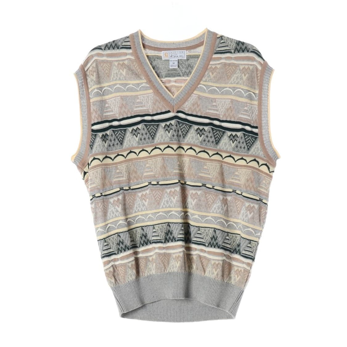 Victor Kent 에스닉 패턴 코튼 니트 베스트 M 상품이미지1