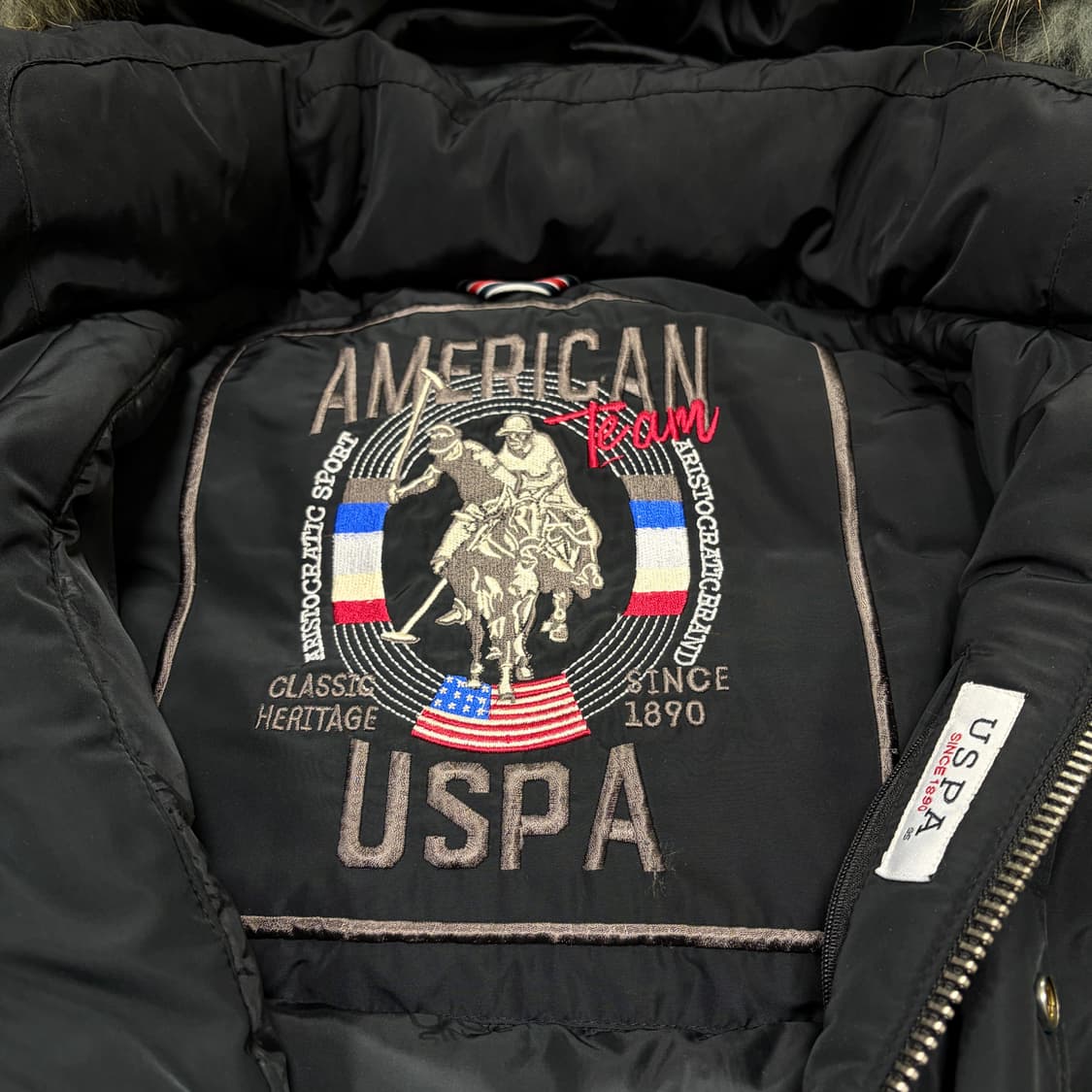 USPA폴로 너구리퍼 구스다운 패딩 상품이미지2