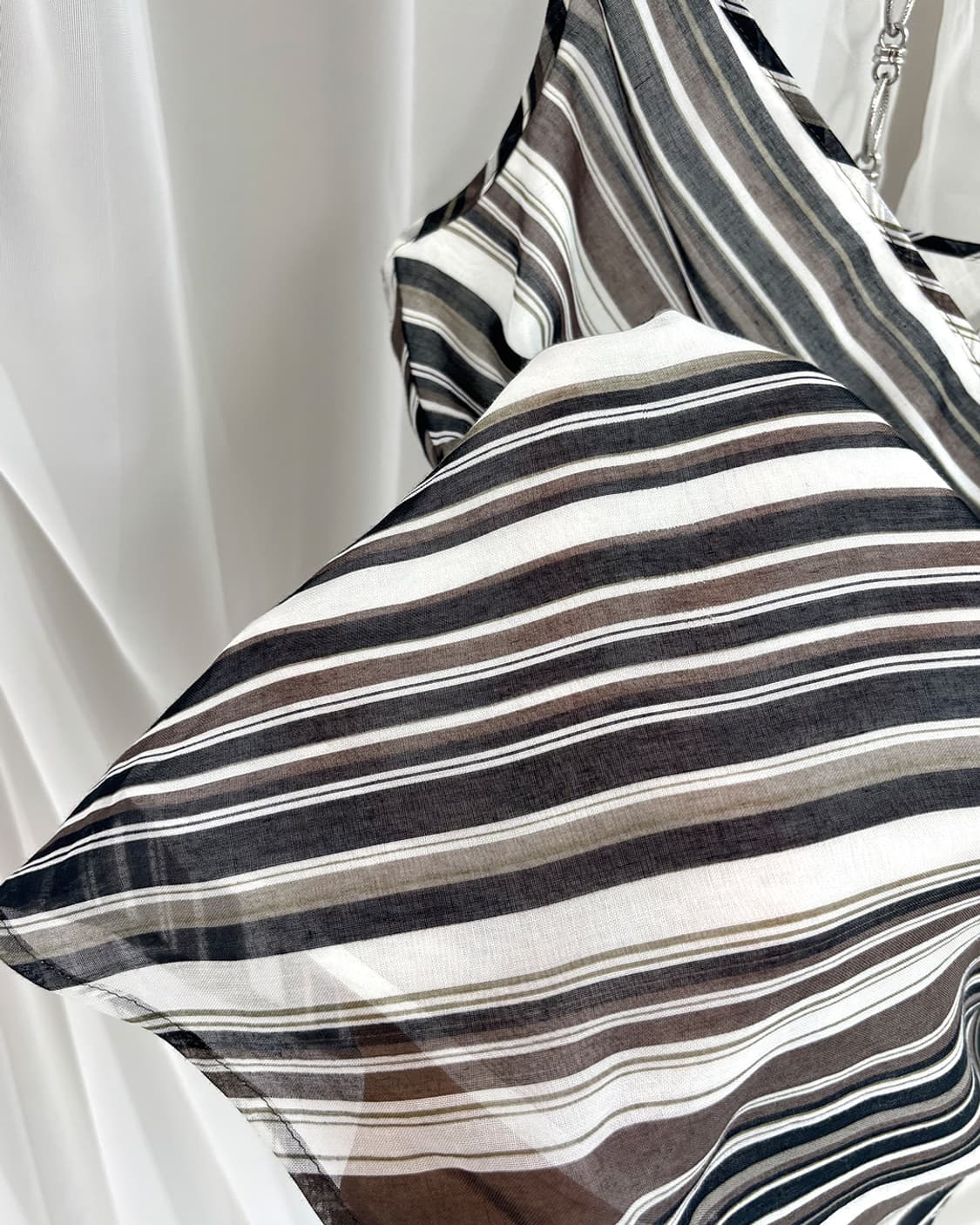 ICB wood mix diagonal stripe bustier 상품이미지6