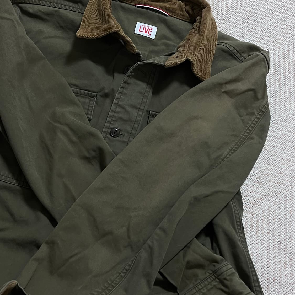 [정품] 라코스테 카키 빈티지포켓 골덴포인트 셔츠 [ 40 ] 상품이미지6