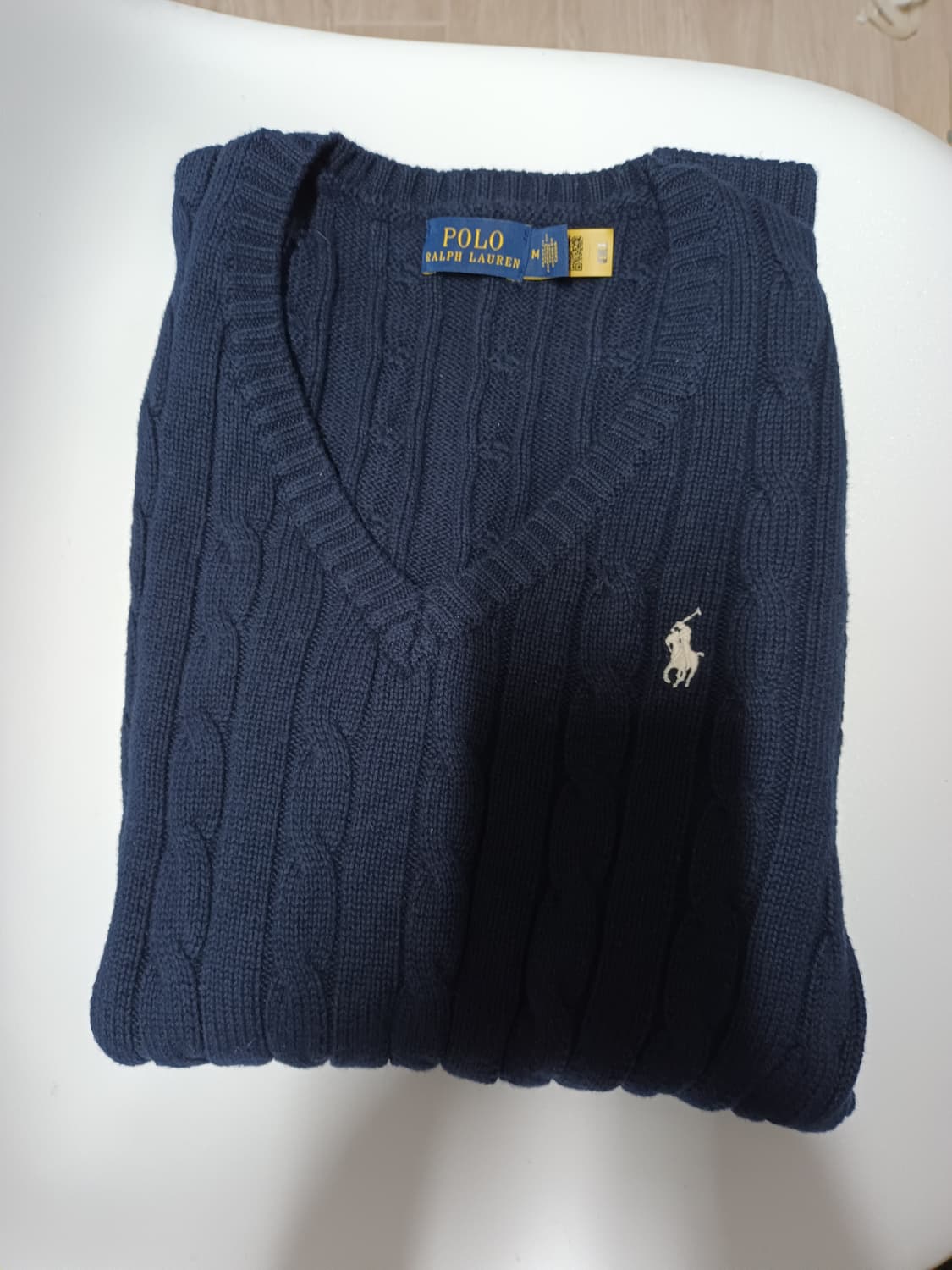 폴로랄프로렌 여성 브이넥 니트 그레이 네이비 상품이미지7