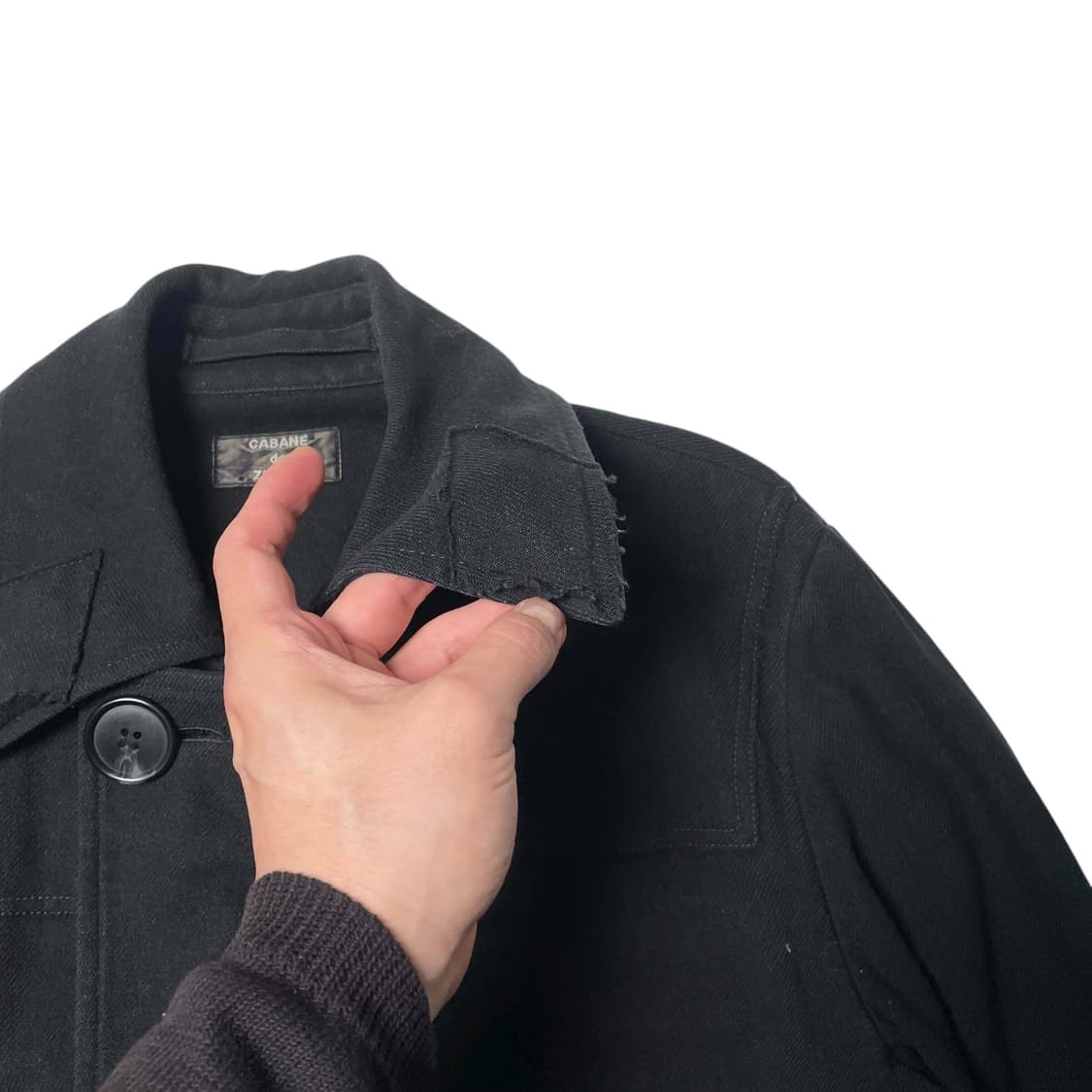 Zucca 컷 오프 디테일 울 블렌드 코트 상품이미지5