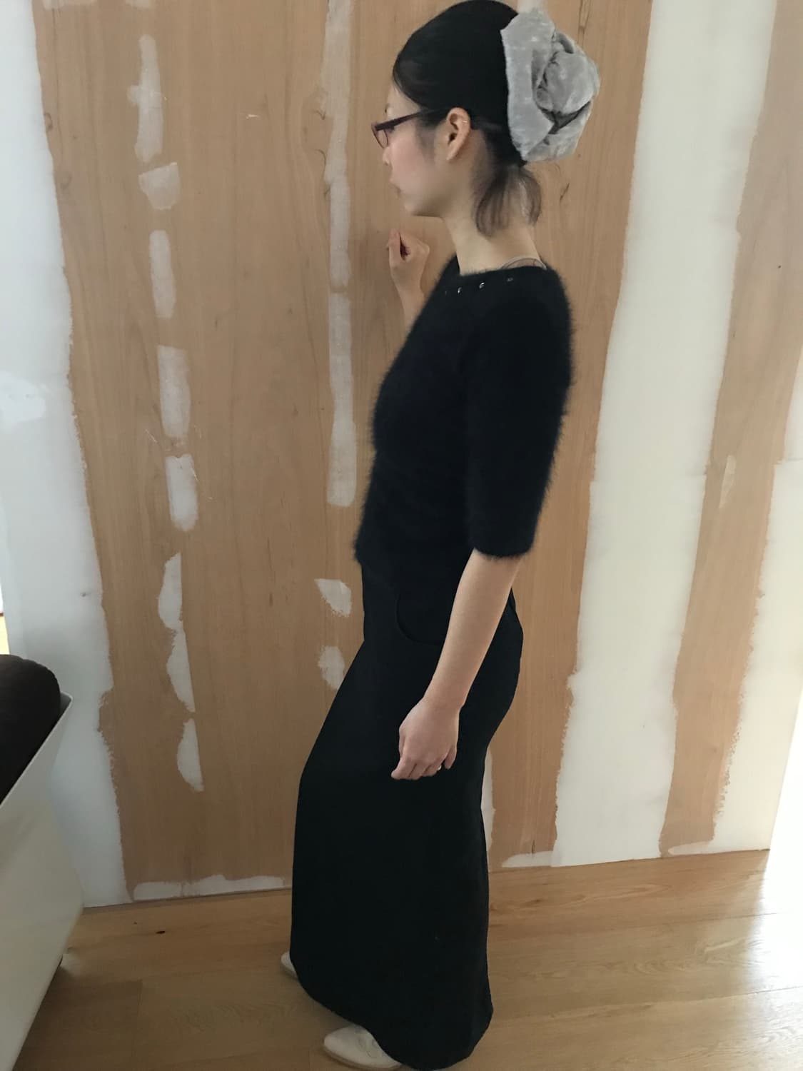 vintage black denim long skirt (29inch) 상품이미지6