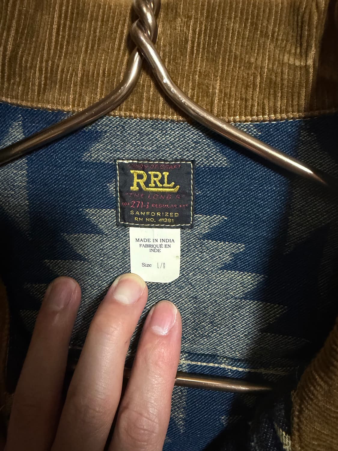 rrl 자카드 트러커 L 상품이미지3