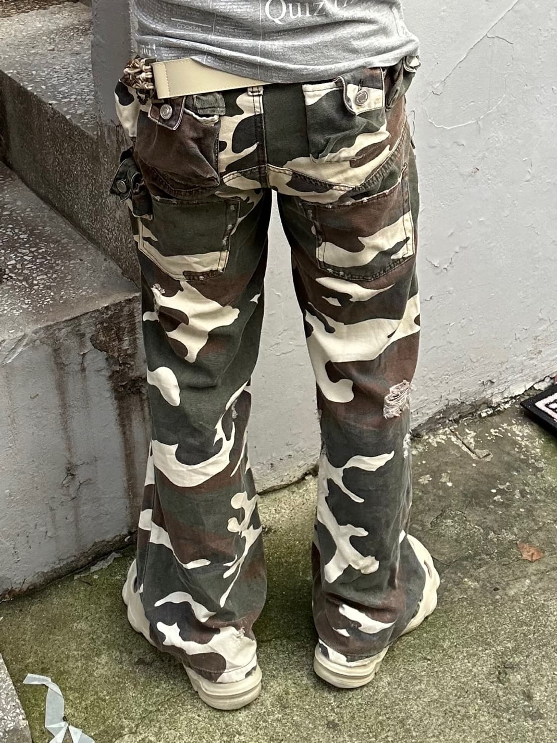 *rare* 빈티지 00s 그런지 기믹 밀리터리 부츠컷 카고팬츠  상품이미지2