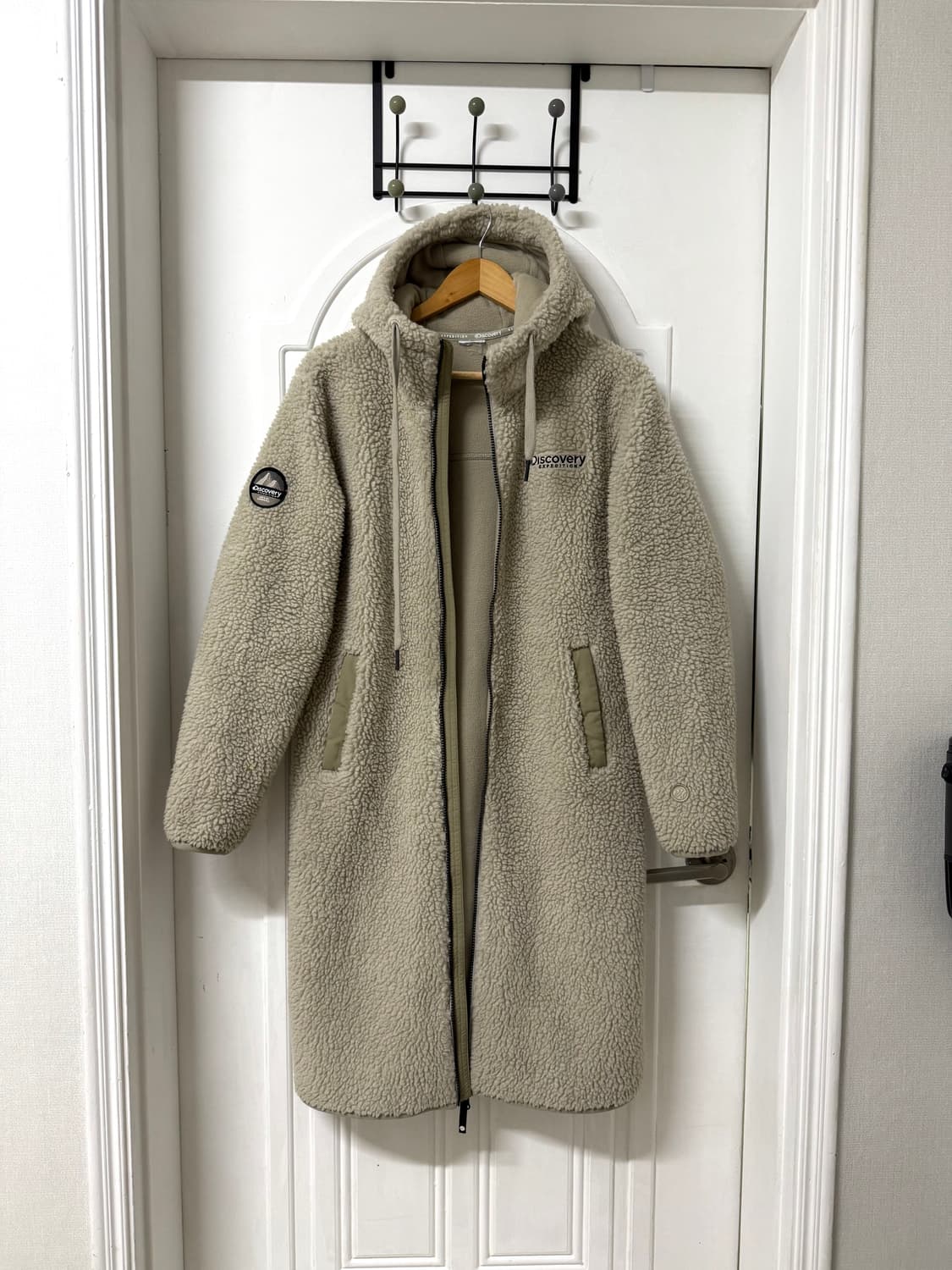 90사이즈 디스커버리 롱후리스 롱뽀글이 베이지 상품이미지1