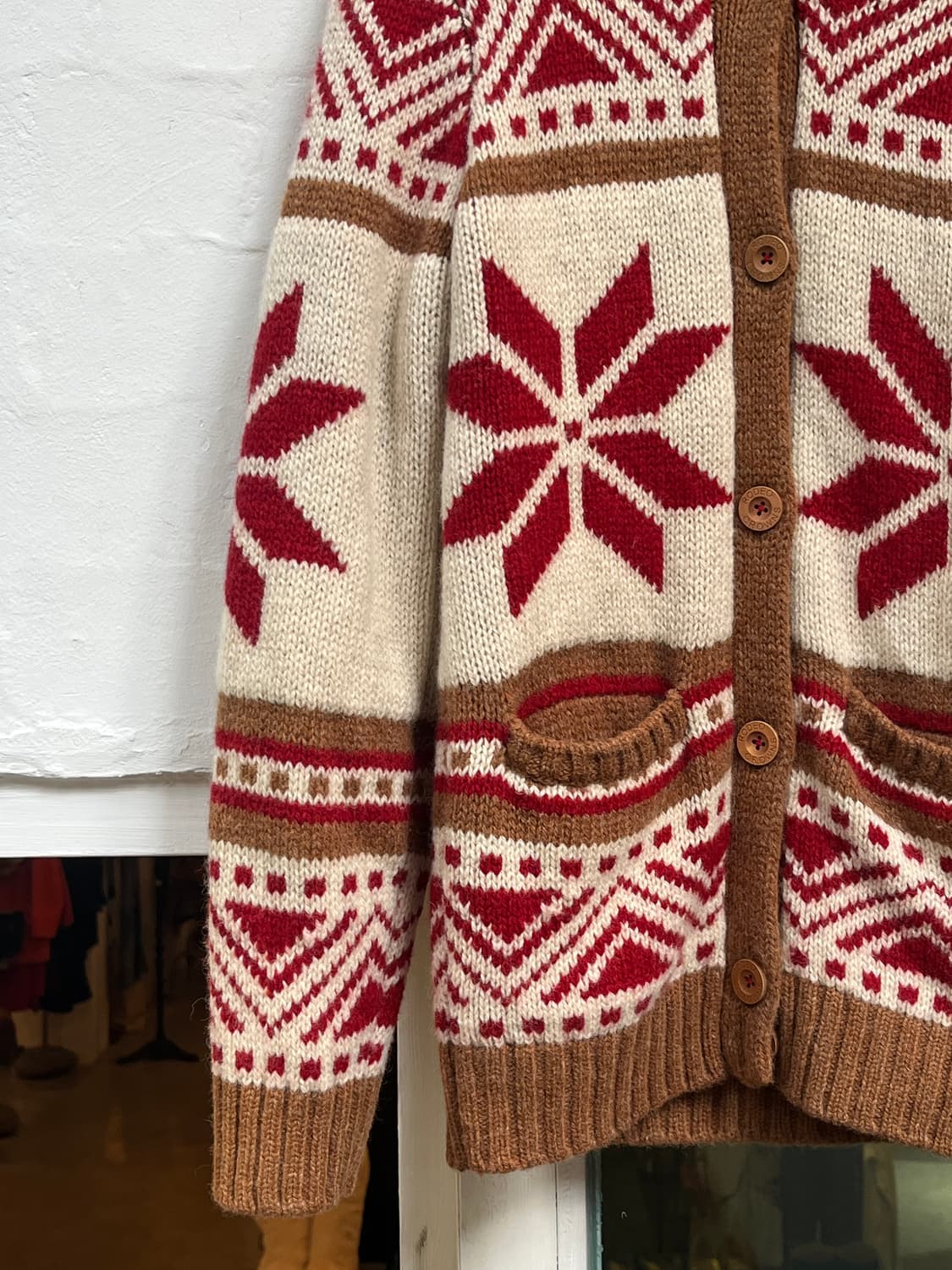 Rodeo Crowns 노르딕 패턴 울 니트 가디건 2 상품이미지4