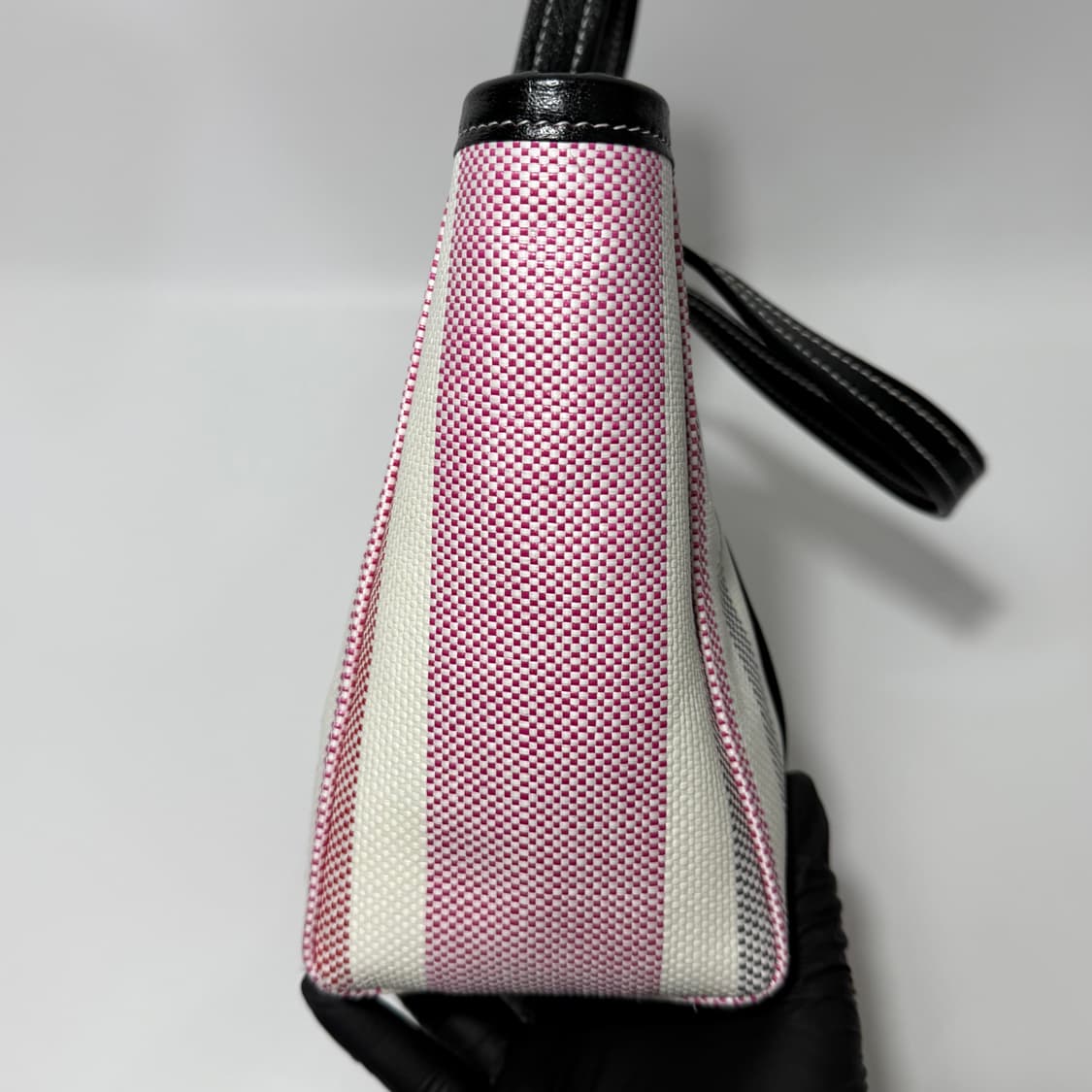 발렌시아가 바베스 스몰 이스트 웨스트 라피아 스타라이프 쇼퍼백 상품이미지5