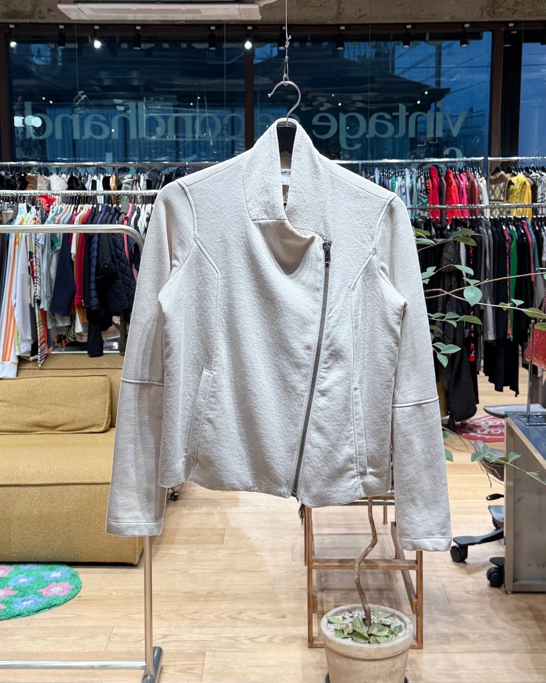 헬무트랭 아이보리 넥 집업 코튼 자켓  상품이미지1