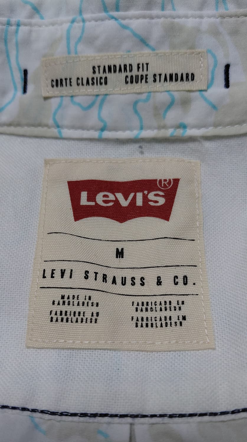 [M] 리바이스 스탠다드핏 리프 패턴 반팔 셔츠 (상태 최상) 상품이미지6