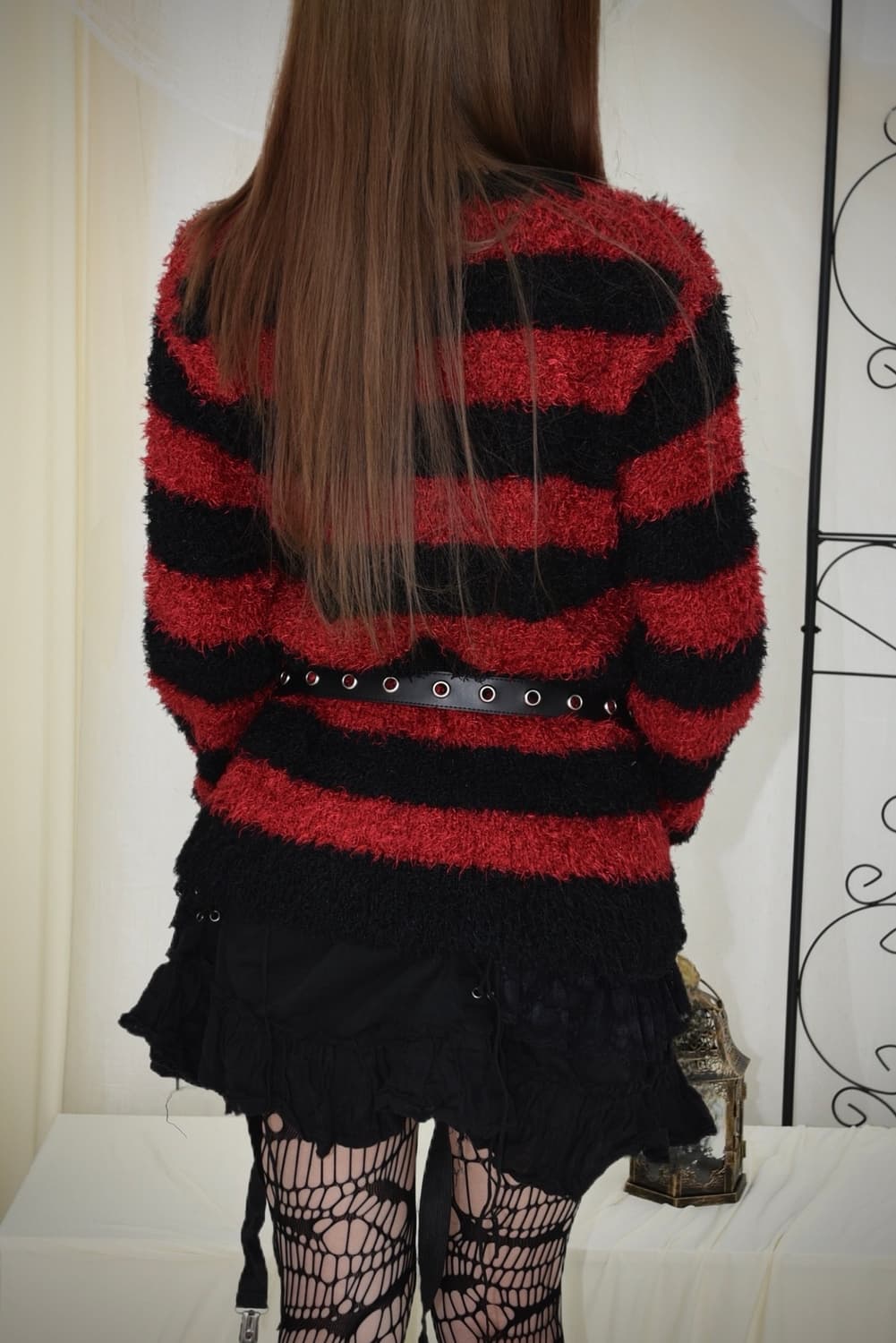 레드 헤어리 단가라 니트 상품이미지6