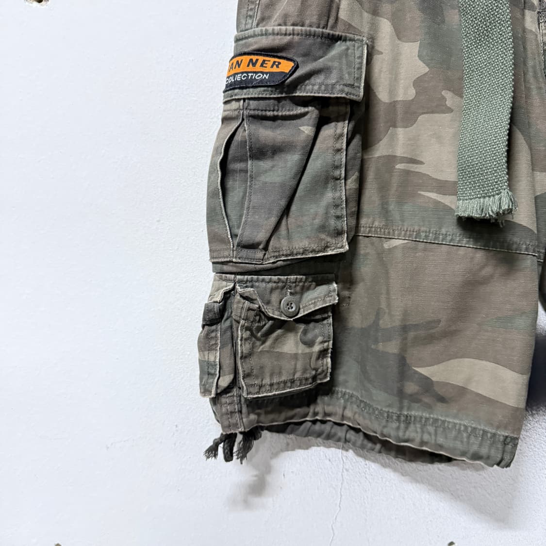 VTG 빈티지 버클 디테일 카모 와이드 카고 쇼츠 팬츠 상품이미지4