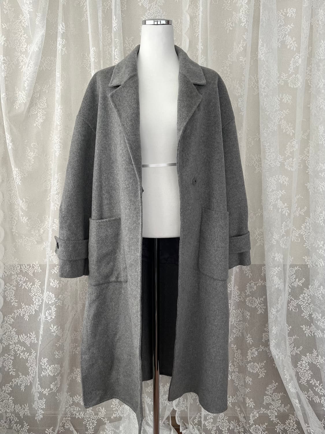 S) 무신사 스탠다드 캐시미어 블렌드 핸드메이드 로브 코트 상품이미지1