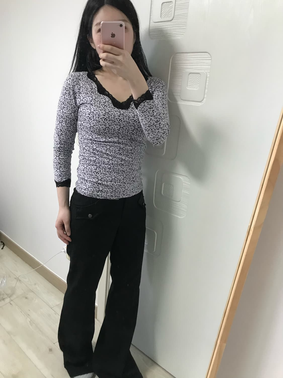 heart lace light purple T jpn 상품이미지2