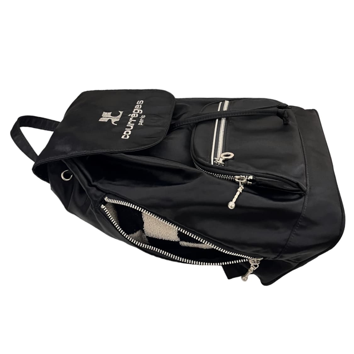 꾸레쥬 나일론 로고 럭색 블랙 상품이미지7