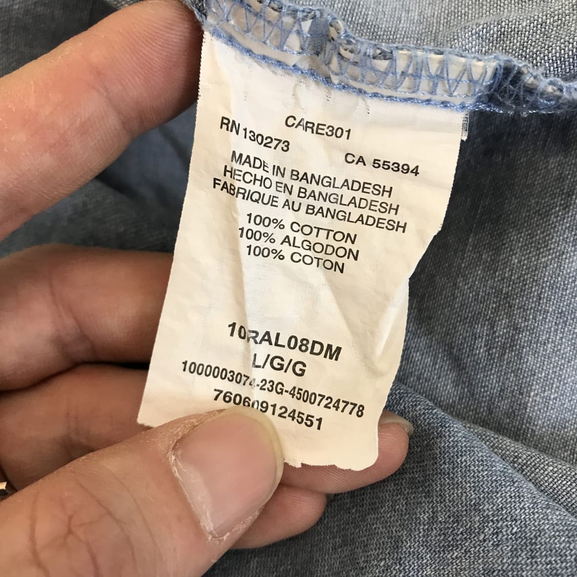 랭글러 Wrangler 웨스턴 데님셔츠 [L] 상품이미지6