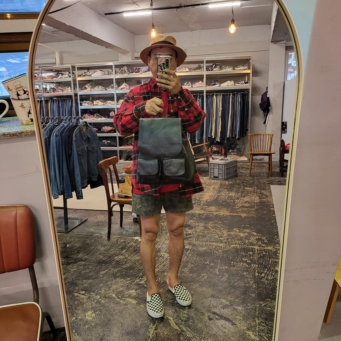 빈티지 레더 백팩 상품이미지1