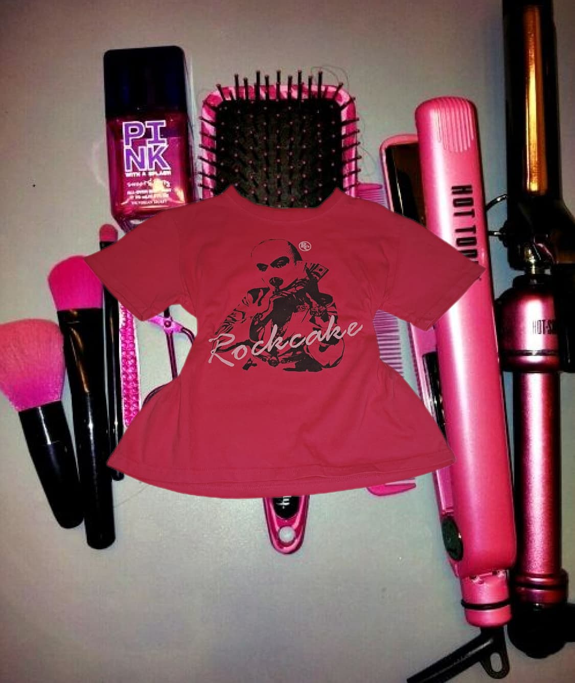 락케이크 핫핑크 반팔티 상품이미지1