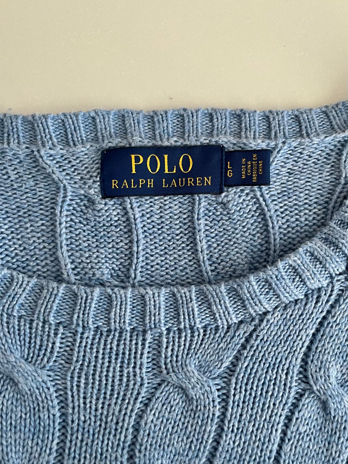L) 폴로 랄프로렌 코튼 케이블 니트 블루 상품이미지4