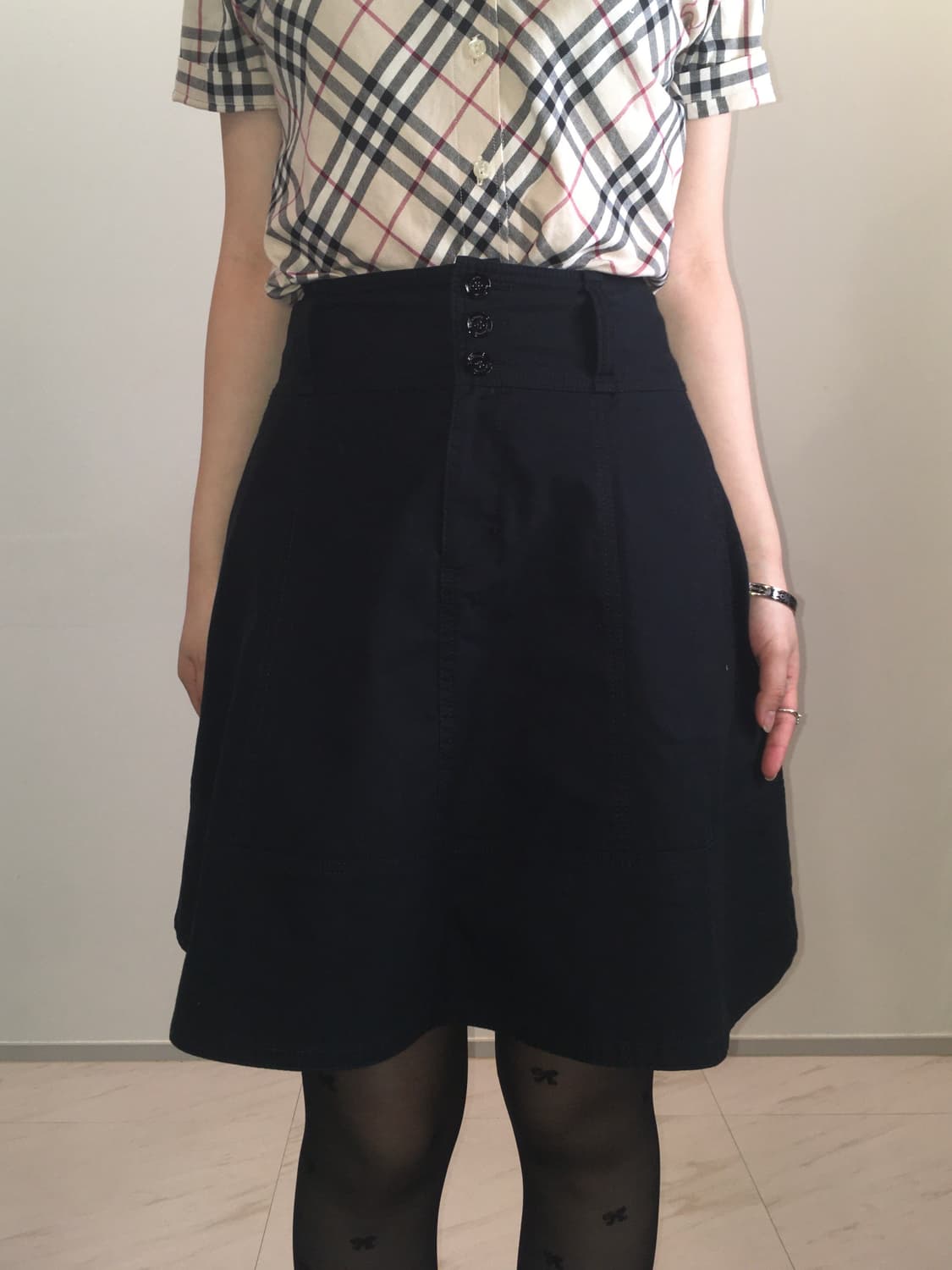 Burberry navy midi skirt  상품이미지2