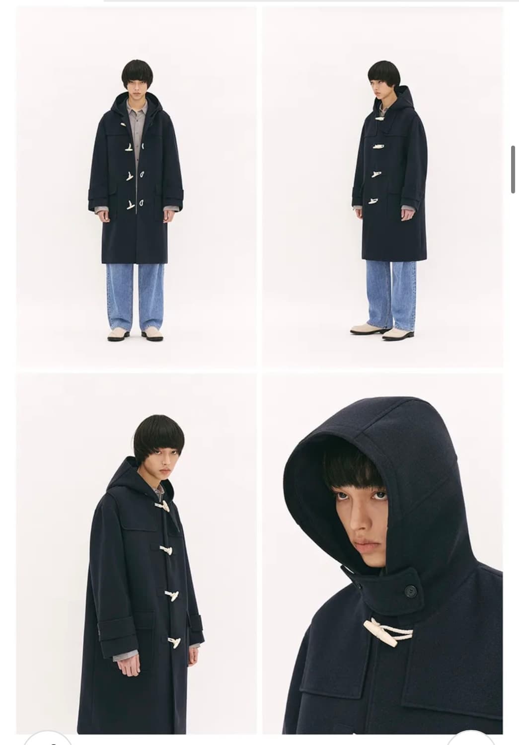 파르티멘토 떡볶이 더플 롱 코트 네이비 상품이미지1