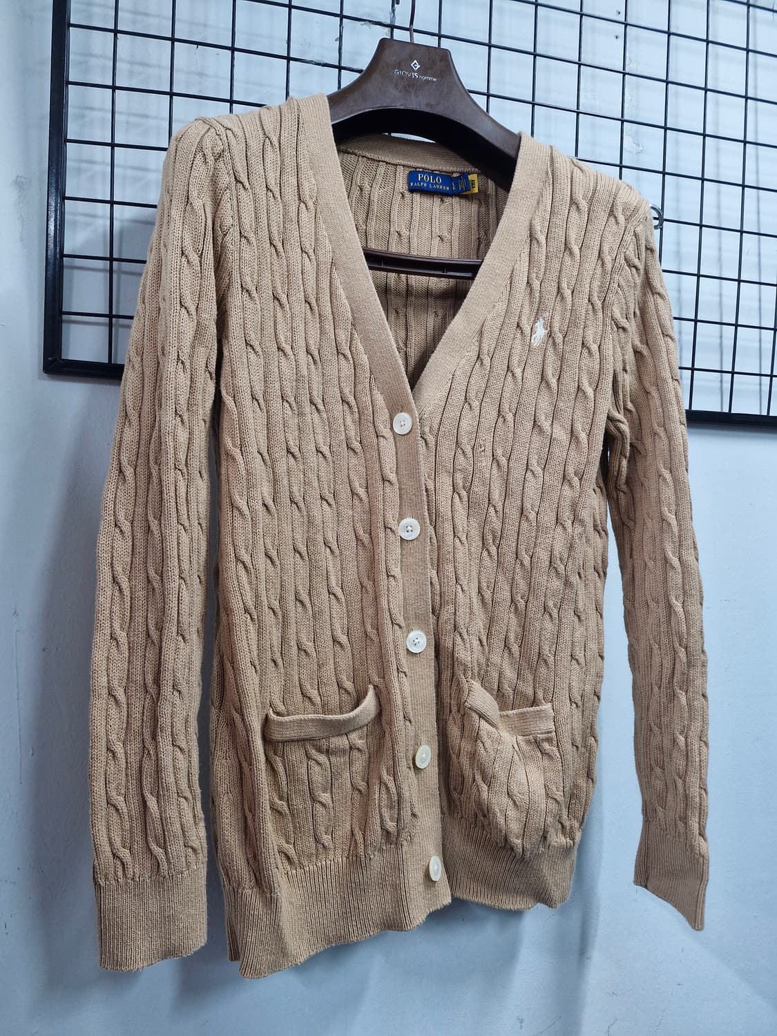 100L/77 폴로랄프로렌 케이블 니트 가디건 베이지 상품이미지2