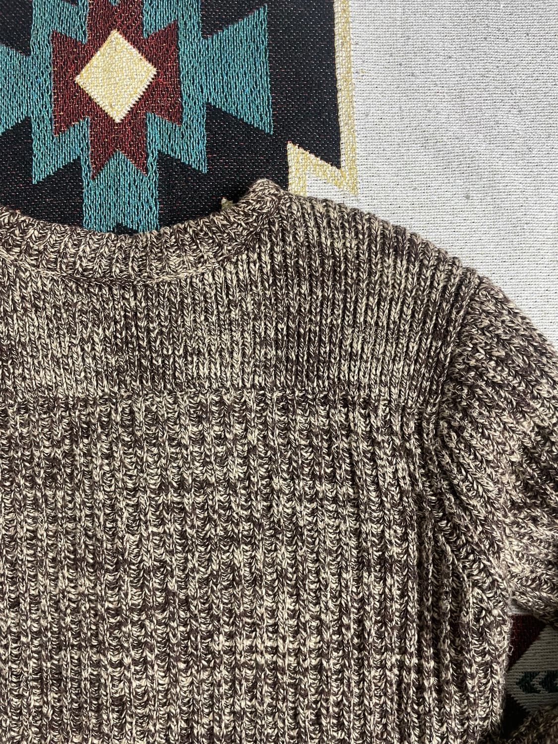 RRL 멜란지 브라운 니트 스웨터(M) 상품이미지6