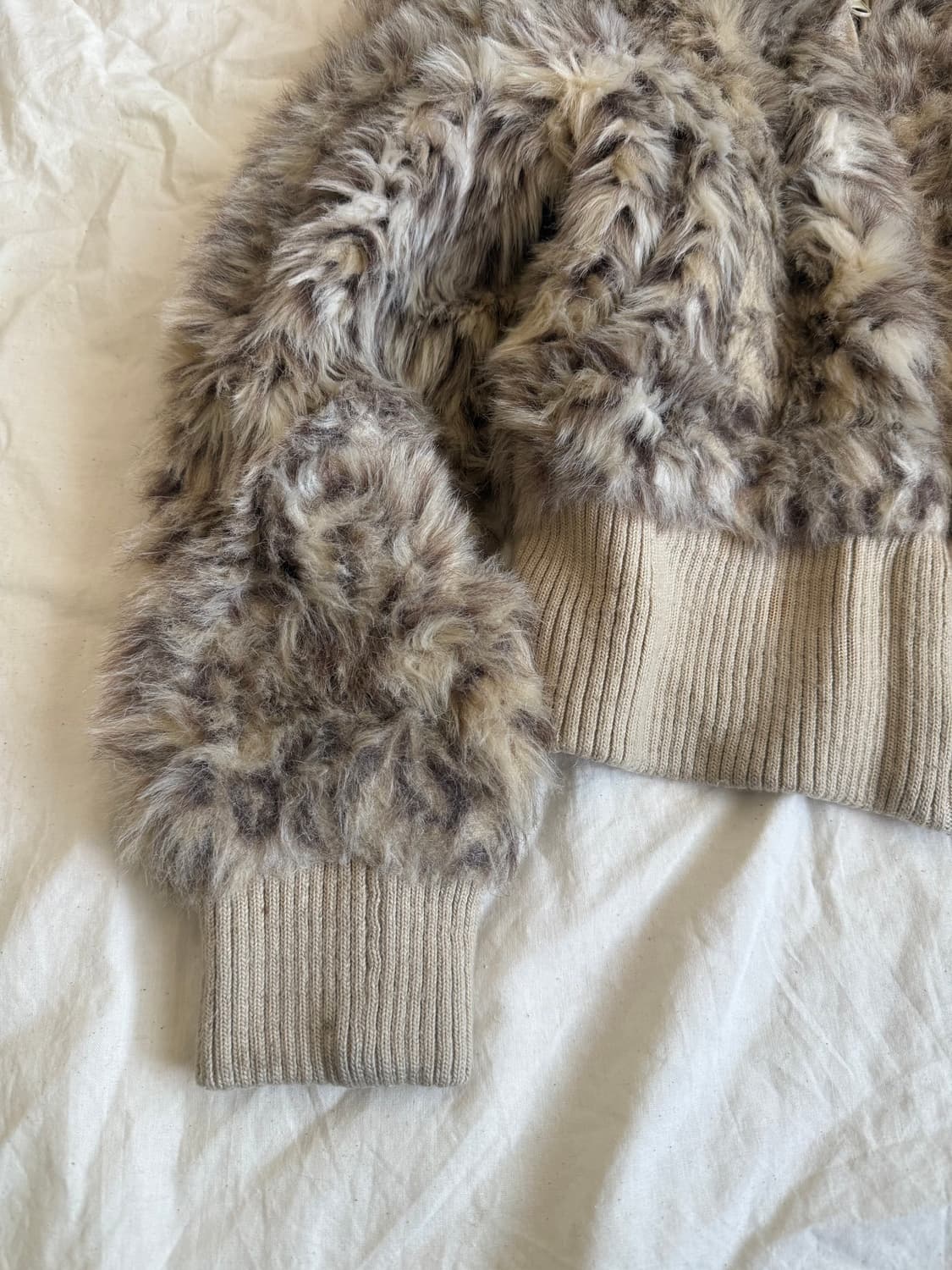 나나펑크 갸루 호피 세미크롭 호피 퍼 집업 상품이미지2