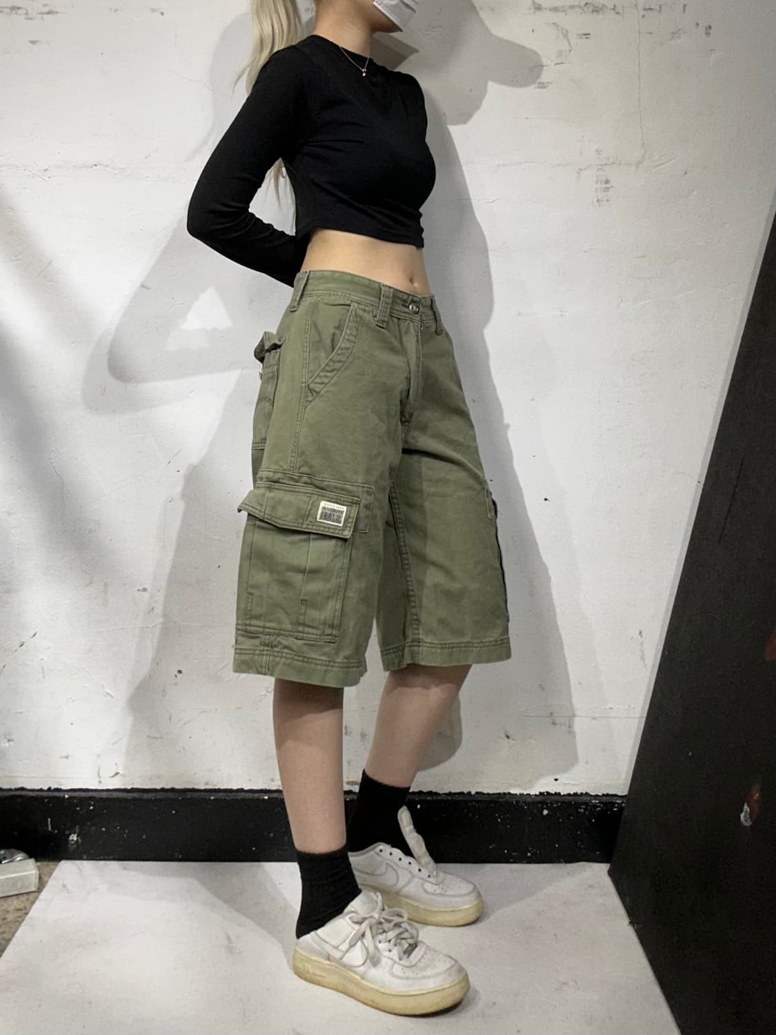 리바이스 와이드 버뮤다 카키 카고 팬츠 반바지  상품이미지1