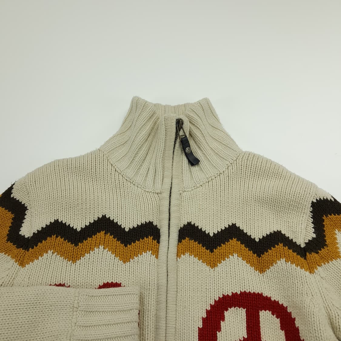 CN936 L 3QR 네이티브 그래픽 퍼안감 집업 니트 스웨터 상품이미지3