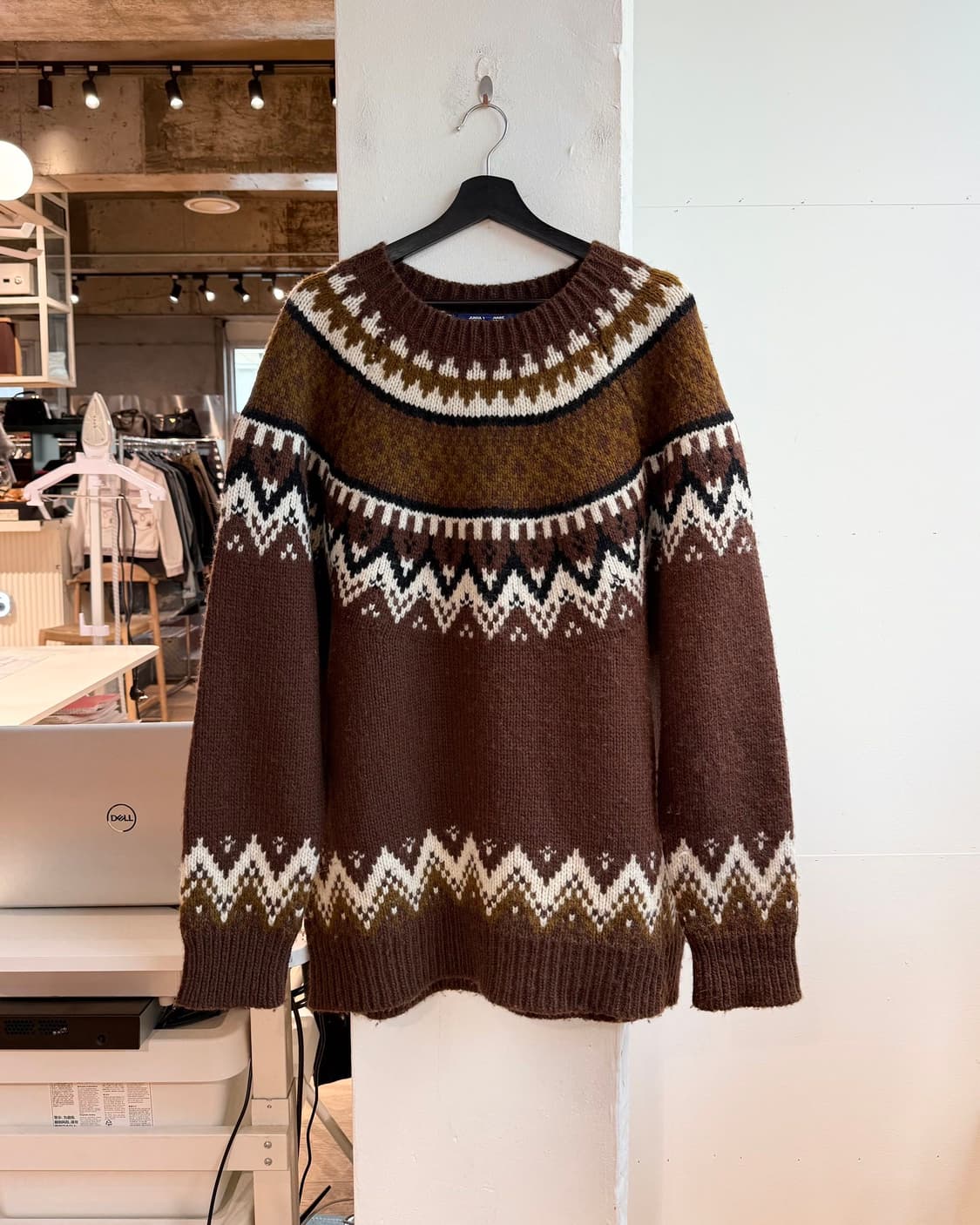 준야 와타나베 맨 브라운 노르딕 울 니트  상품이미지2