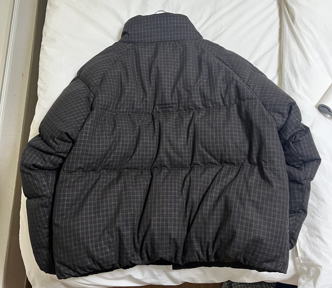 나이트고스트클럽 체크 다운 푸퍼 패딩 브라운 L 상품이미지4