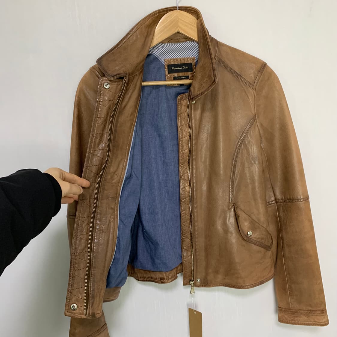마시모두띠 리얼레더 양가죽 라이더 자켓 여성 S-M 빈티지 상품이미지7