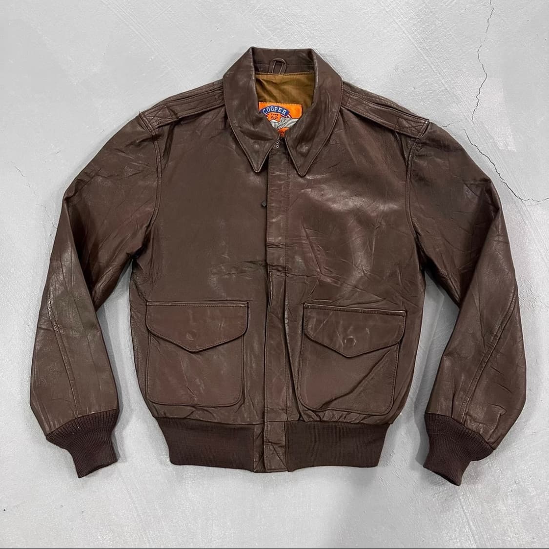 COOPER 메이드 인 USA 오리지널 A-2 고트스킨 플라이트 자켓 상품이미지1