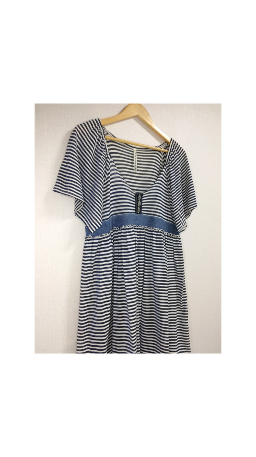 스나오 쿠와하라 블루 펄 스트라이프 원피스 상품이미지4