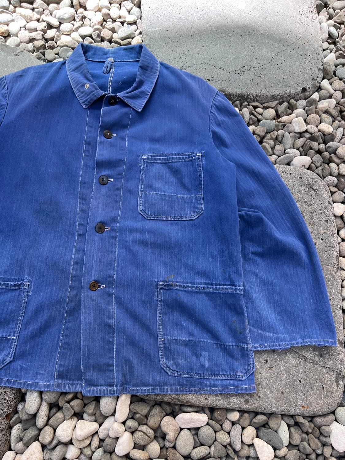 VINTAGE HARD FADED BLUE HBT 헤링본프렌치워크자켓 상품이미지4