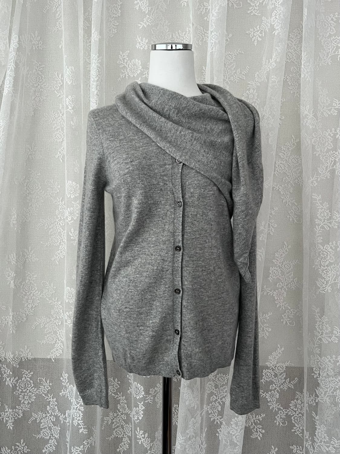 S) 휴고보스 BOSS 여성 캐시미어 니트 가디건 그레이 상품이미지1