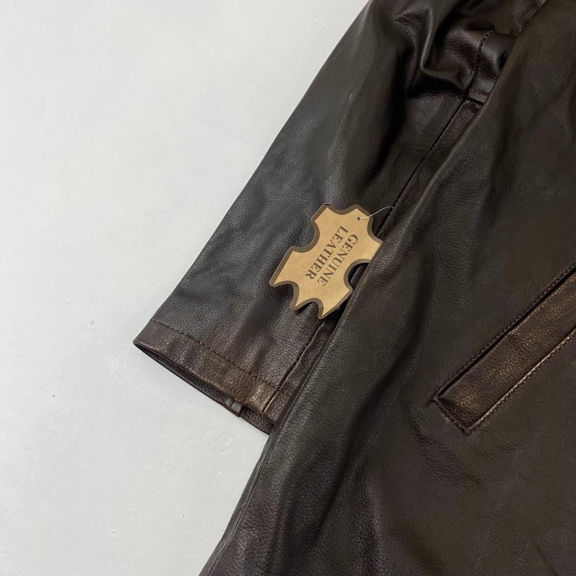 빈티지 천연 가죽 브라운 레더 카 코트(108) 상품이미지3