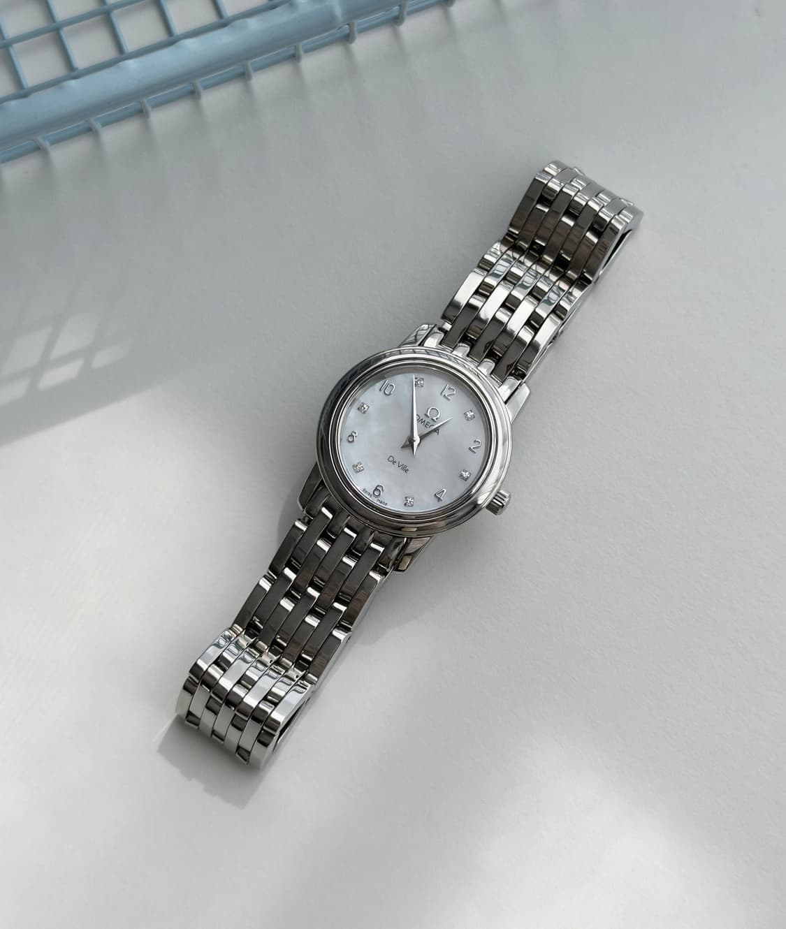 오메가 드빌 다이아 화이트 쉘 다이얼 시계  상품이미지4