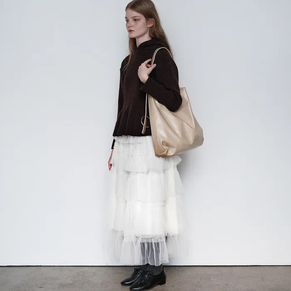 생긴 스튜디오 러플 스커트 상품이미지3
