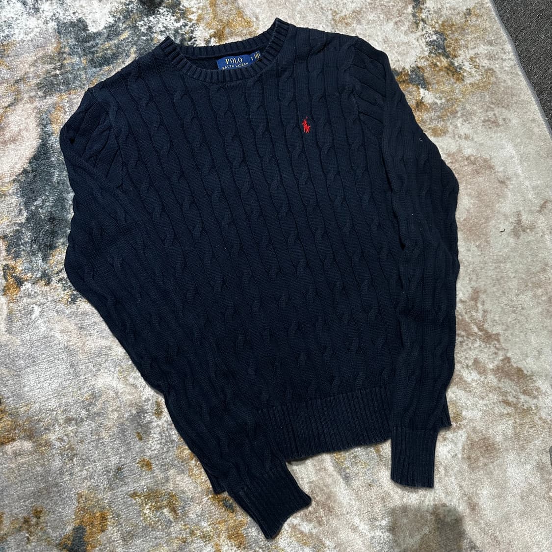 폴로 랄프로렌 네이비 꽈배기 니트 상품이미지1