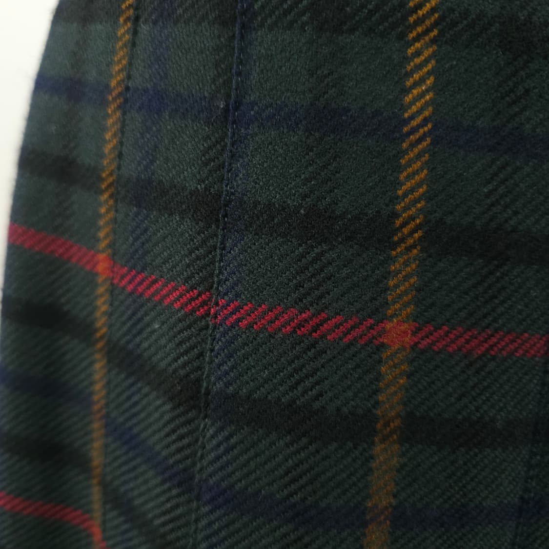 DAKS 울100%  딥그린 체크 플리츠 미디스커트  상품이미지4