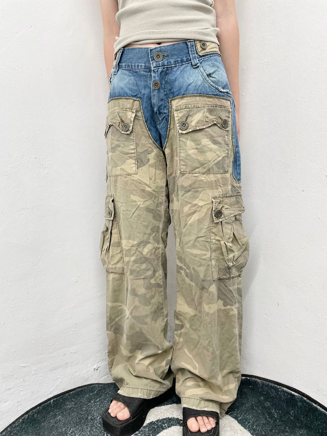 데님 카모 그런지 포켓 카고팬츠  상품이미지6